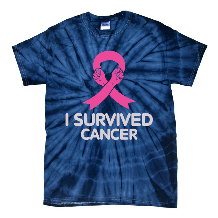 I Survived Cancer Breast Cancer Awareness Tie-Dye T-Shirt