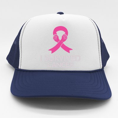 I Survived Cancer Breast Cancer Awareness Trucker Hat