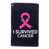 I Survived Cancer Breast Cancer Awareness Platinum Collection Golf Towel