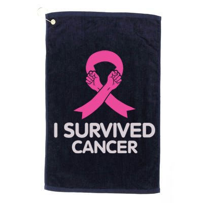 I Survived Cancer Breast Cancer Awareness Platinum Collection Golf Towel