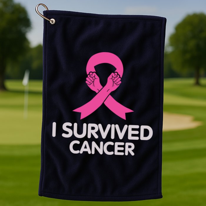 I Survived Cancer Breast Cancer Awareness Golf Towel