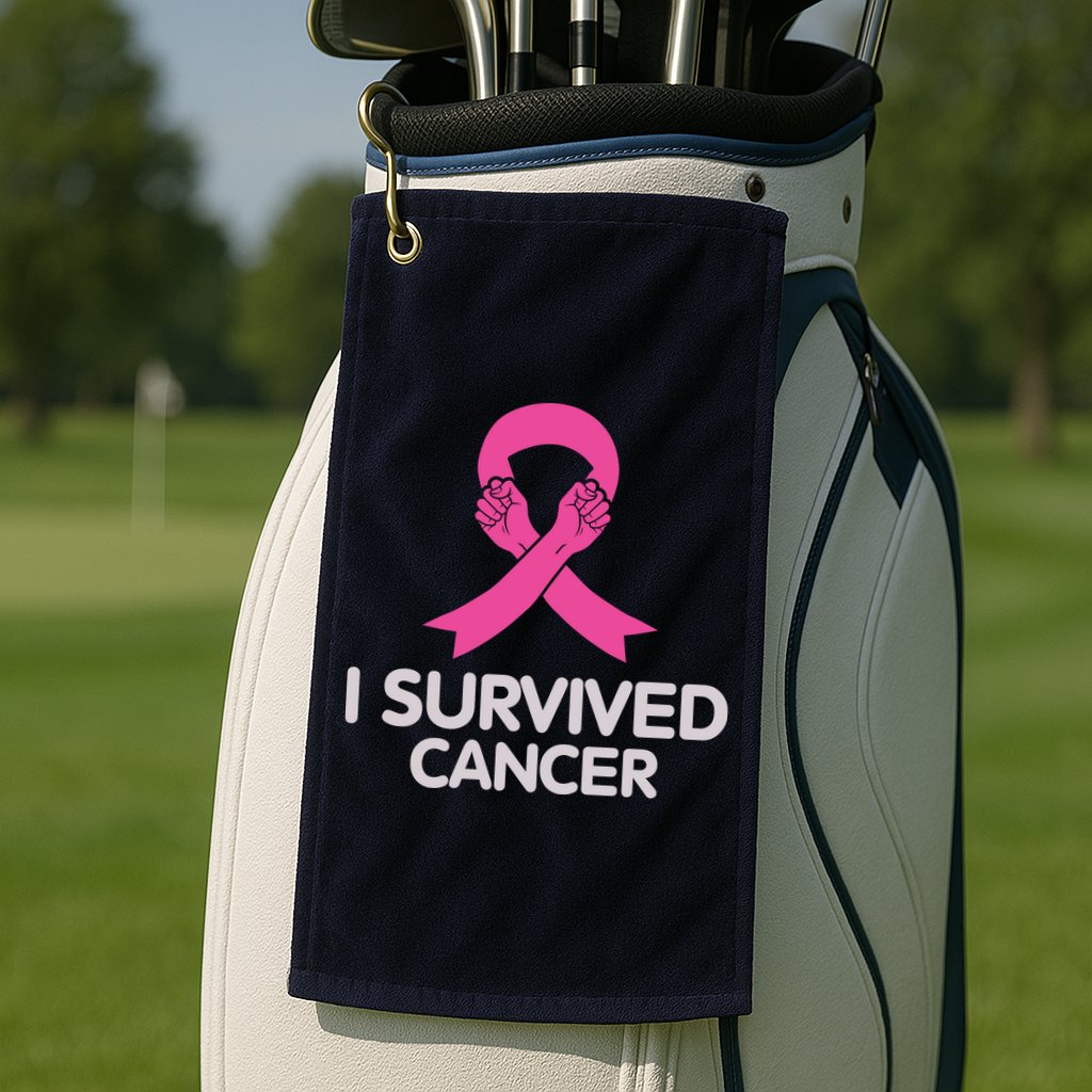 I Survived Cancer Breast Cancer Awareness Golf Towel