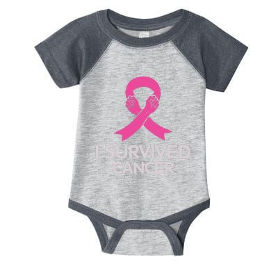 I Survived Cancer Breast Cancer Awareness Infant Baby Jersey Bodysuit