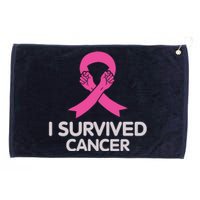 I Survived Cancer Breast Cancer Awareness Grommeted Golf Towel