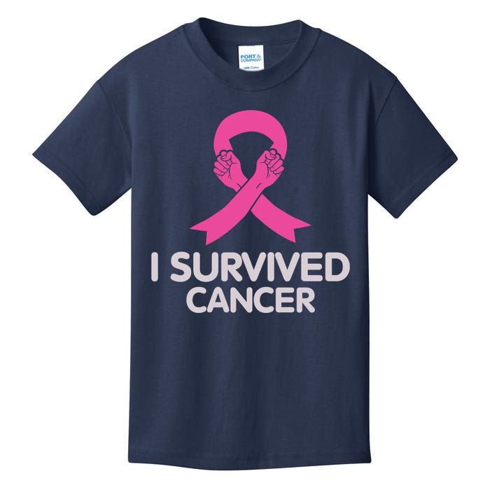 I Survived Cancer Breast Cancer Awareness Kids T-Shirt