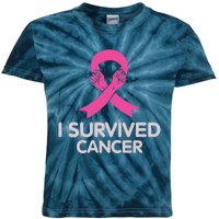 I Survived Cancer Breast Cancer Awareness Kids Tie-Dye T-Shirt