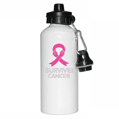 I Survived Cancer Breast Cancer Awareness Aluminum Water Bottle