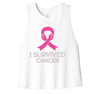 I Survived Cancer Breast Cancer Awareness Women's Racerback Cropped Tank