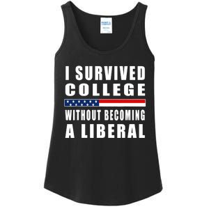 I Survived College Without Becoming A Liberal - 2021 Funny Ladies Essential Tank