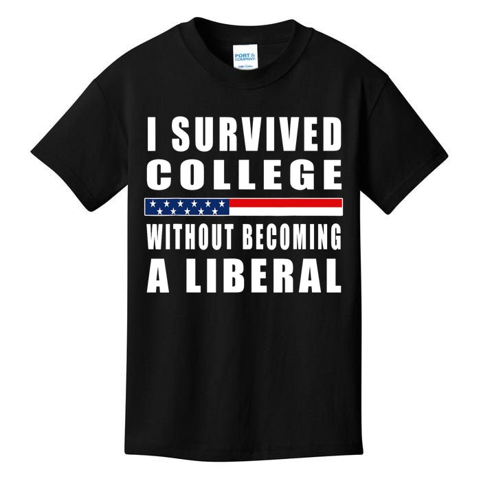 I Survived College Without Becoming A Liberal - 2021 Funny Kids T-Shirt