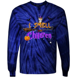 I Smell Children Witch Halloween Costume Tie-Dye Long Sleeve Shirt