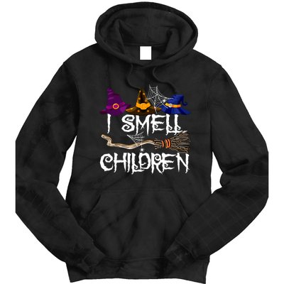 I Smell Children Witch Halloween Costume Tie Dye Hoodie