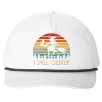 I Smell Children Halloween Witch Cat Broom Vintage Snapback Five-Panel Rope Hat