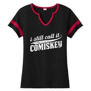 I Still Call It Comiskey Baseball Lovers Ladies Halftime Notch Neck Tee