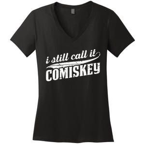 I Still Call It Comiskey Baseball Lovers Women's V-Neck T-Shirt