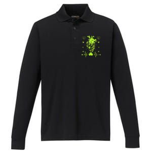 Irish Shamrock Cardiac Nurse Heart St. Patrick's Day Performance Long Sleeve Polo