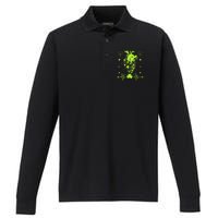 Irish Shamrock Cardiac Nurse Heart St. Patrick's Day Performance Long Sleeve Polo