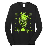 Irish Shamrock Cardiac Nurse Heart St. Patrick's Day Long Sleeve Shirt