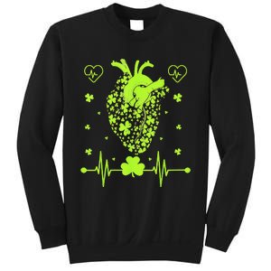 Irish Shamrock Cardiac Nurse Heart St. Patrick's Day Sweatshirt