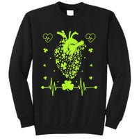 Irish Shamrock Cardiac Nurse Heart St. Patrick's Day Tall Sweatshirt