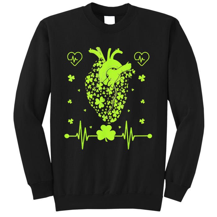 Irish Shamrock Cardiac Nurse Heart St. Patrick's Day Tall Sweatshirt