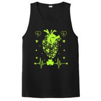 Irish Shamrock Cardiac Nurse Heart St. Patrick's Day PosiCharge Competitor Tank