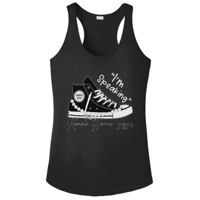 IM Speaking Chucks And Pearls Election Kamala 2024 Ladies PosiCharge Competitor Racerback Tank