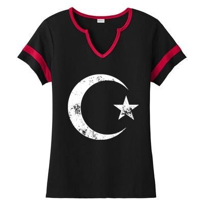 Islam Symbol Cool Islamic Muslim Sign Gift Ladies Halftime Notch Neck Tee