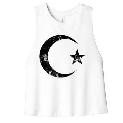 Islam Symbol Cool Islamic Muslim Sign Gift Women's Racerback Cropped Tank