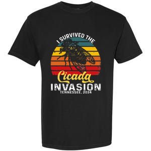 I Survived Cicada Invasion Tennessee 2024 Retro Cicada Bugs Garment-Dyed Heavyweight T-Shirt