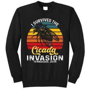 I Survived Cicada Invasion Tennessee 2024 Retro Cicada Bugs Sweatshirt