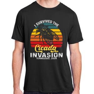 I Survived Cicada Invasion Tennessee 2024 Retro Cicada Bugs Adult ChromaSoft Performance T-Shirt