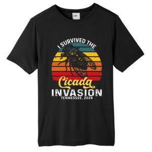 I Survived Cicada Invasion Tennessee 2024 Retro Cicada Bugs Tall Fusion ChromaSoft Performance T-Shirt