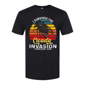 I Survived Cicada Invasion Tennessee 2024 Retro Cicada Bugs Softstyle CVC T-Shirt