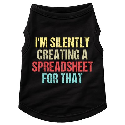 I'm Silently Creating A Spreadsheet For That Doggie Tank