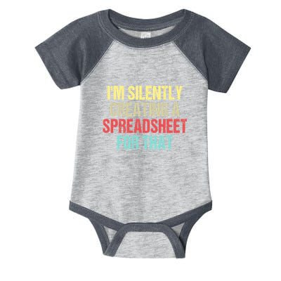 Im Silently Creating A Spreadsheet For That Funny Saying Infant Baby Jersey Bodysuit