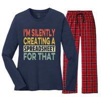 IM Silently Creating A Spreadsheet For That Women's Long Sleeve Flannel Pajama Set 