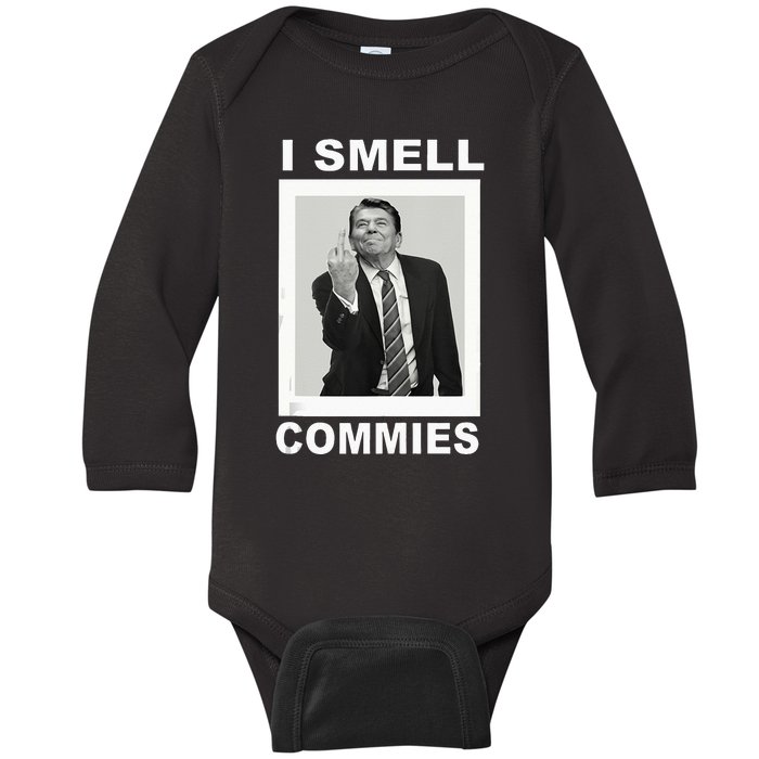 I Smell Commies Funny Ronald Regan Baby Long Sleeve Bodysuit