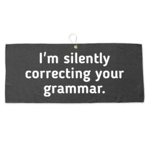 I'm Silently Correcting Your Grammar. Large Microfiber Waffle Golf Towel