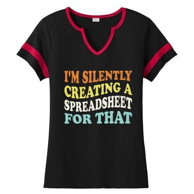 IM Silently Creating A Spreadsheet For That Ladies Halftime Notch Neck Tee