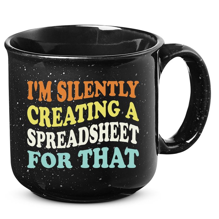 IM Silently Creating A Spreadsheet For That 15oz Campfire Ceramic Mug
