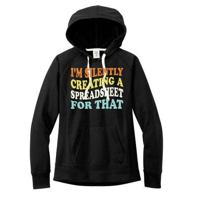 IM Silently Creating A Spreadsheet For That Women's Fleece Hoodie