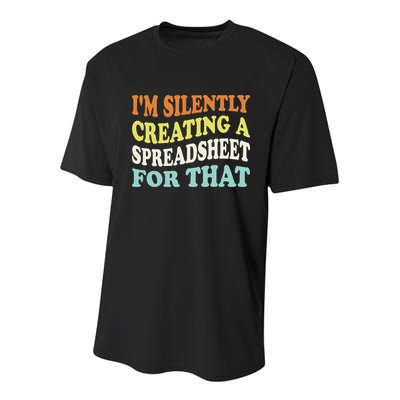 IM Silently Creating A Spreadsheet For That Youth Performance Sprint T-Shirt