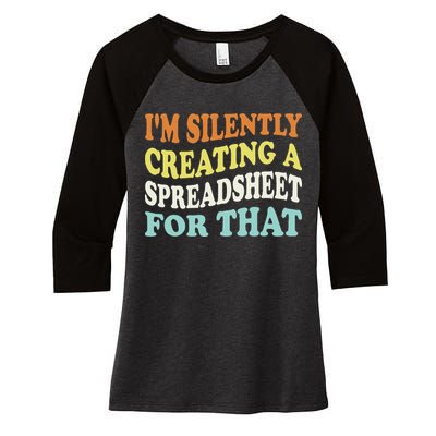 IM Silently Creating A Spreadsheet For That Women's Tri-Blend 3/4-Sleeve Raglan Shirt