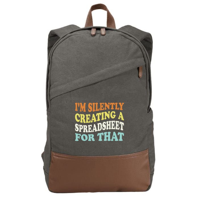 IM Silently Creating A Spreadsheet For That Cotton Canvas Backpack