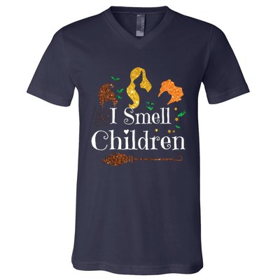 I Smell Children Funny Halloween Ladies V-Neck T-Shirt