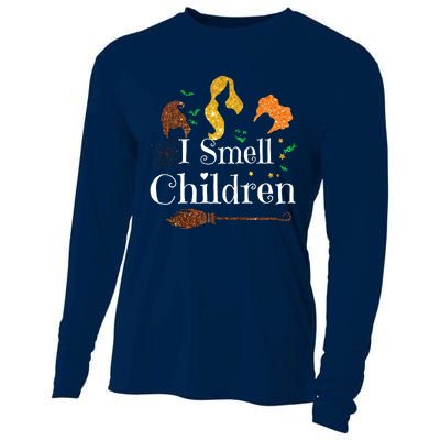 I Smell Children Funny Halloween Ladies Cooling Performance Long Sleeve Crew