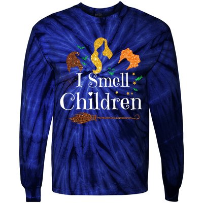 I Smell Children Funny Halloween Ladies Tie-Dye Long Sleeve Shirt