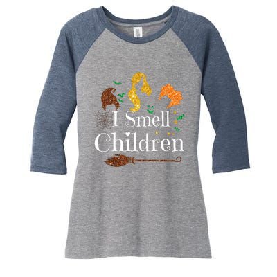 I Smell Children Funny Halloween Ladies Women's Tri-Blend 3/4-Sleeve Raglan Shirt