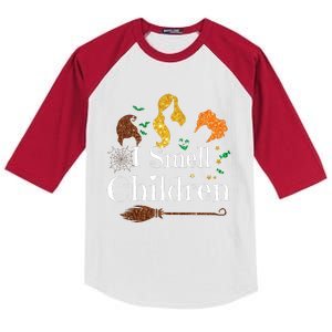 I Smell Children Funny Halloween Ladies Kids Colorblock Raglan Jersey